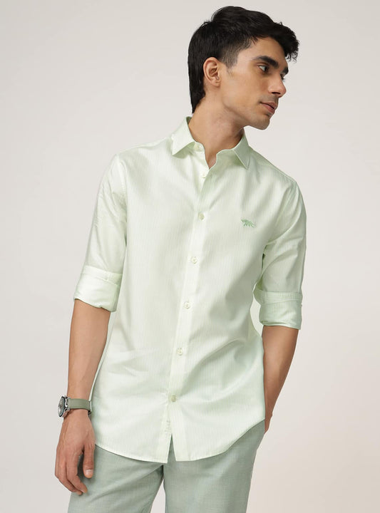 Light Peppermint Cotton Tencel Shirt