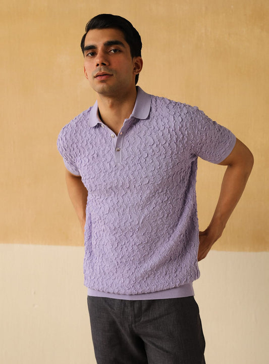 Textured Lavender Polo