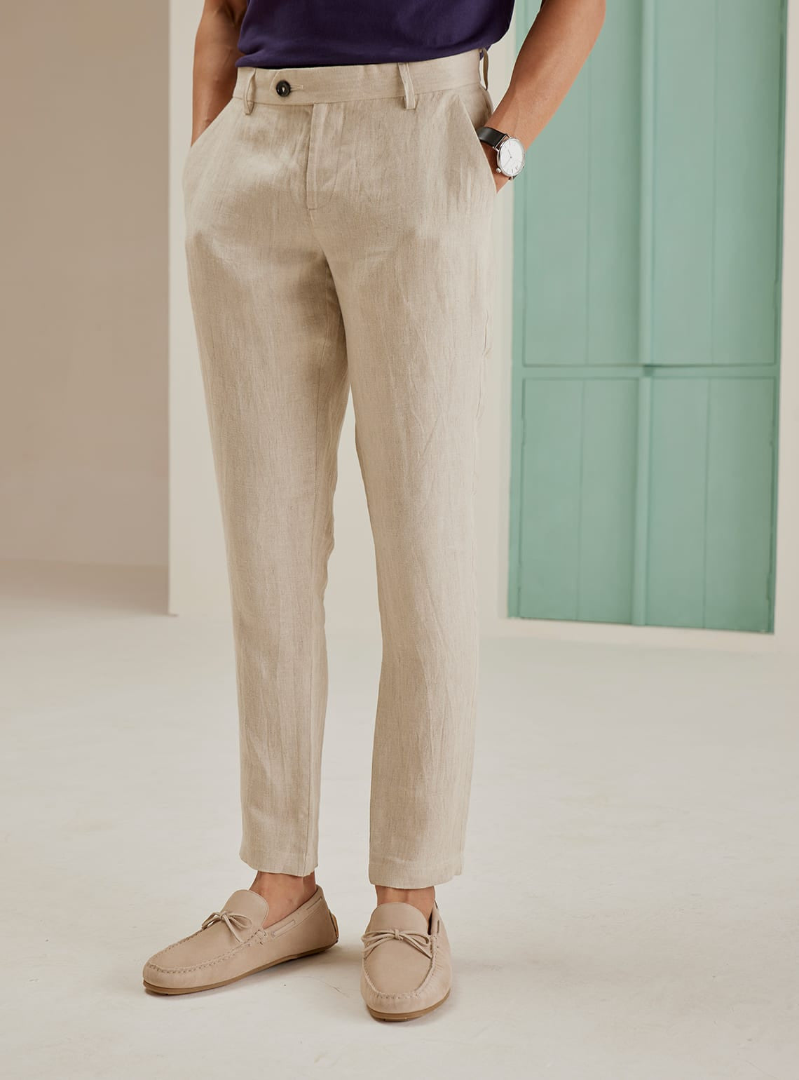 Khaki Linen Pants