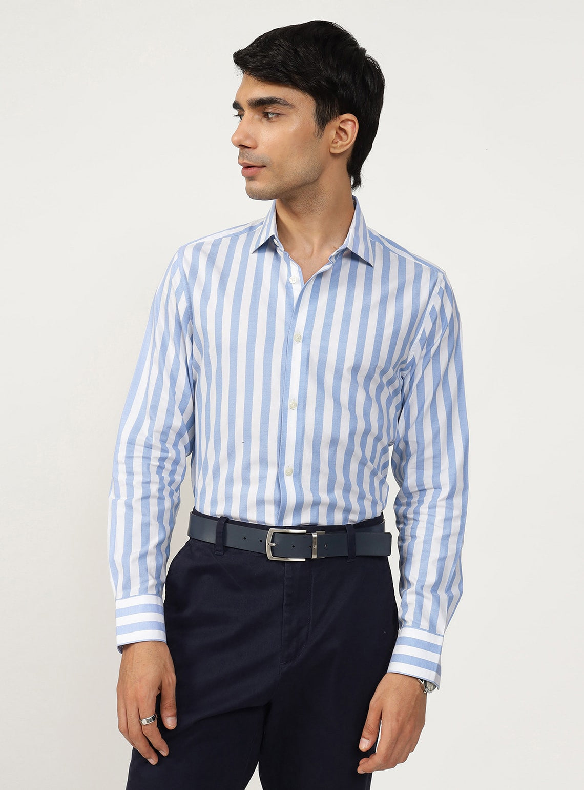 Casper Blue Stripe Cotton Shirt