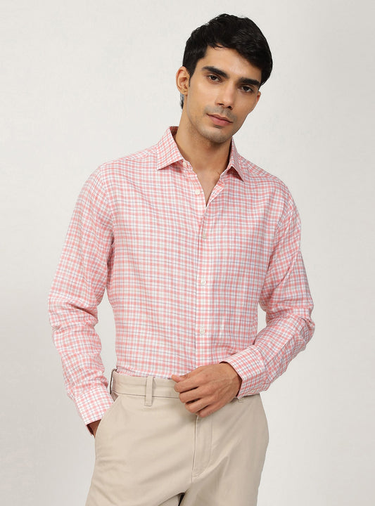 Coral Check Triblend Shirt