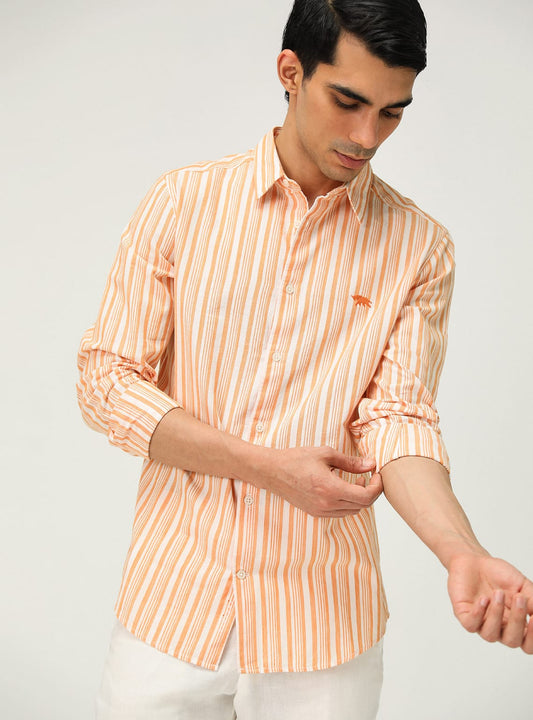 Mandarin Stripe Shirt