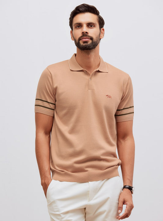 Almond Stripe Polo