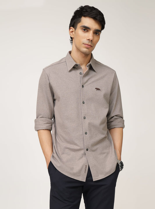 Aged Slate Cotton-Lycra Shirt