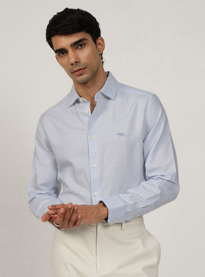 Ghost Blue Cotton Linen Shirt