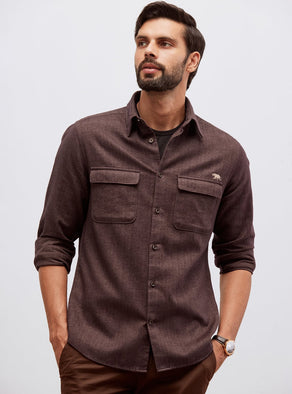 Crater Brown Cotton Shirt