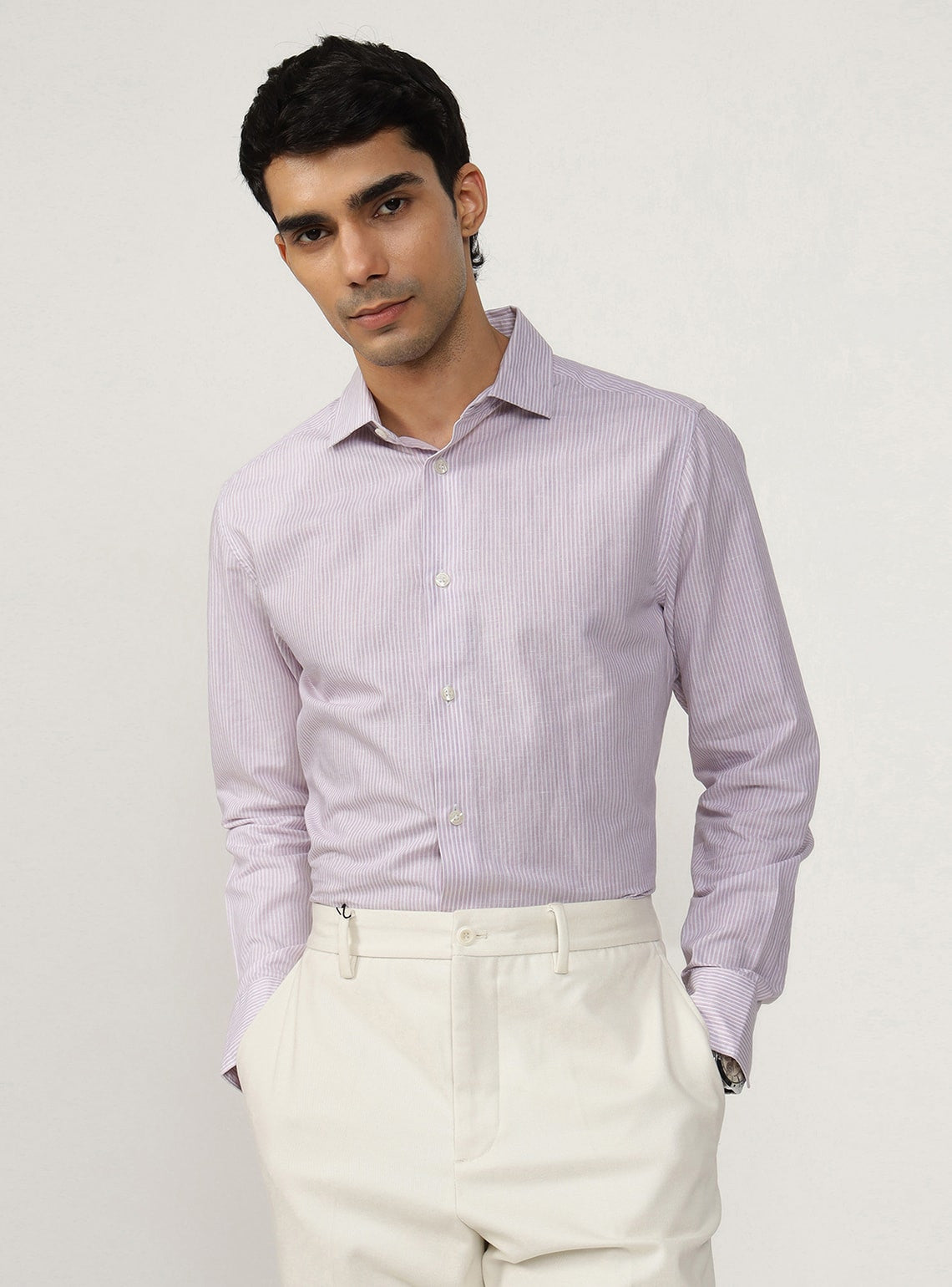 Lavendar Stripe Triblend Shirt