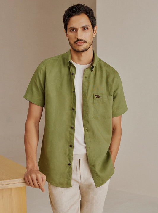 Deep Olive Linen