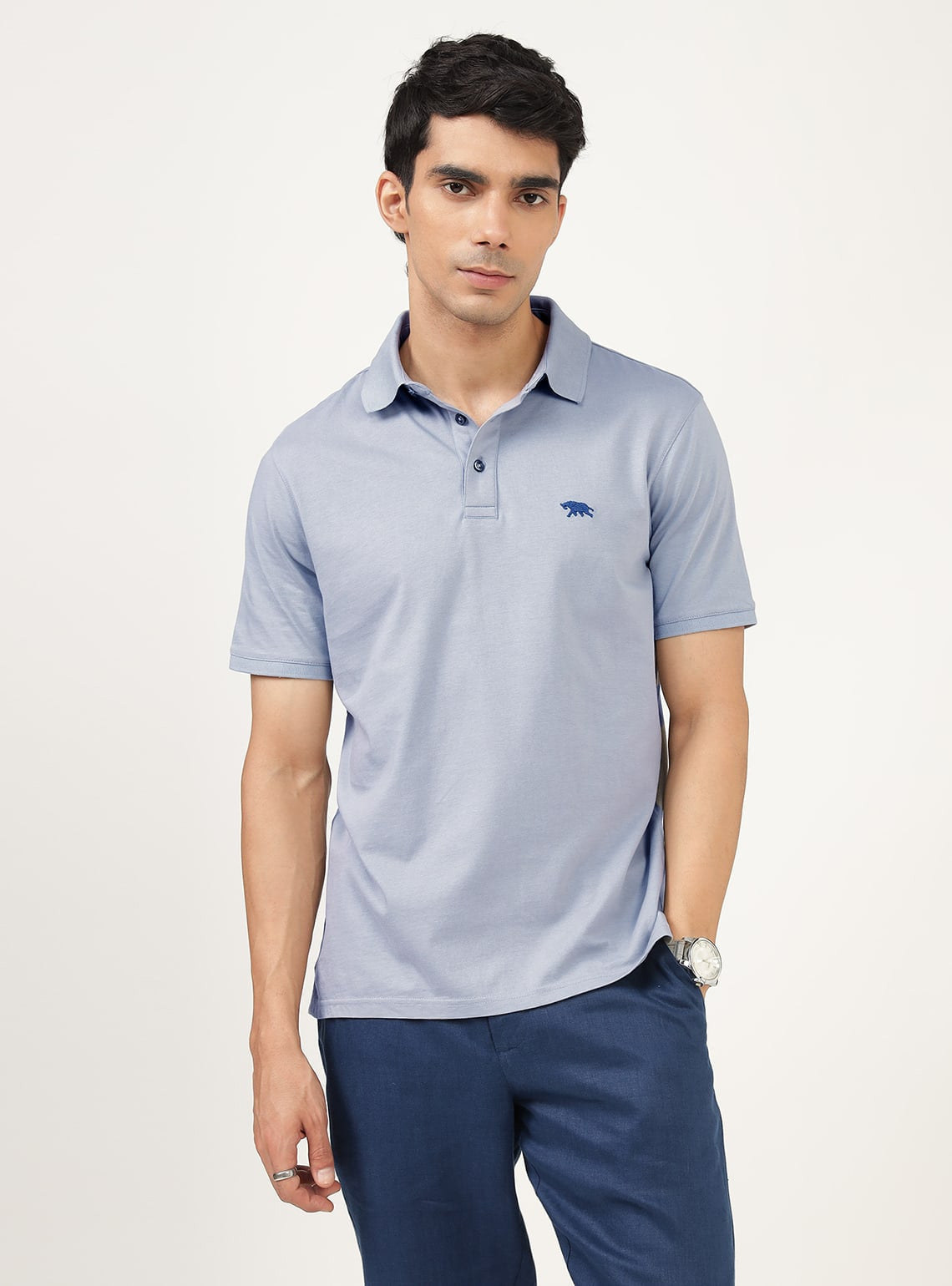 Lilac Grey Cotton Polo