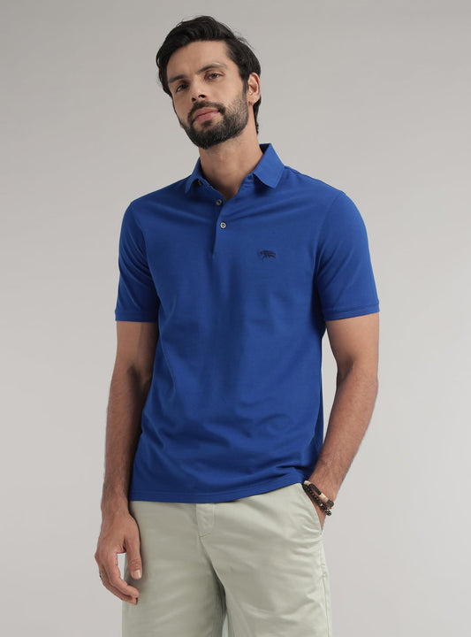 Blue Pique Polo