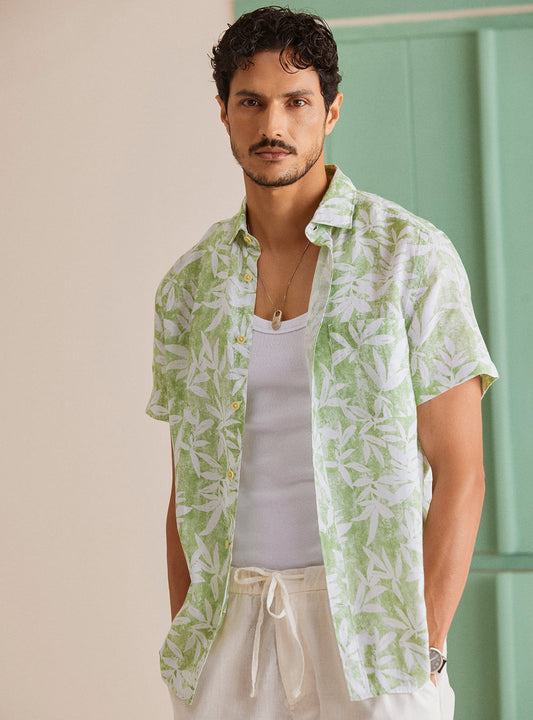 Tropical Lime Linen Shirt