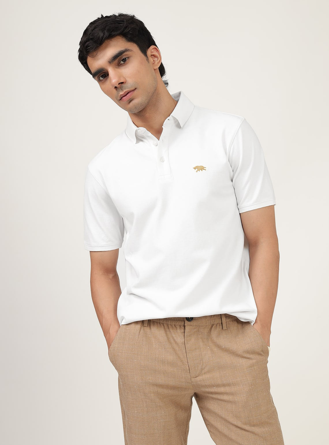 Alto White Pique Polo