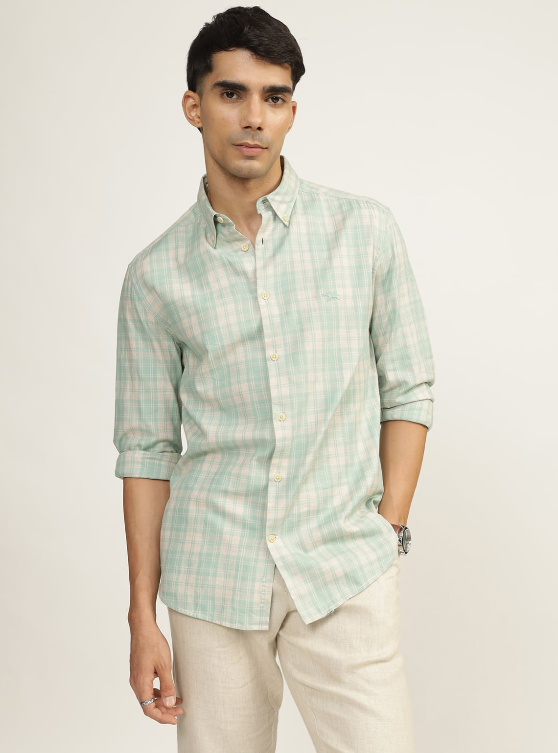 Sea Mist Cotton Melange Shirt