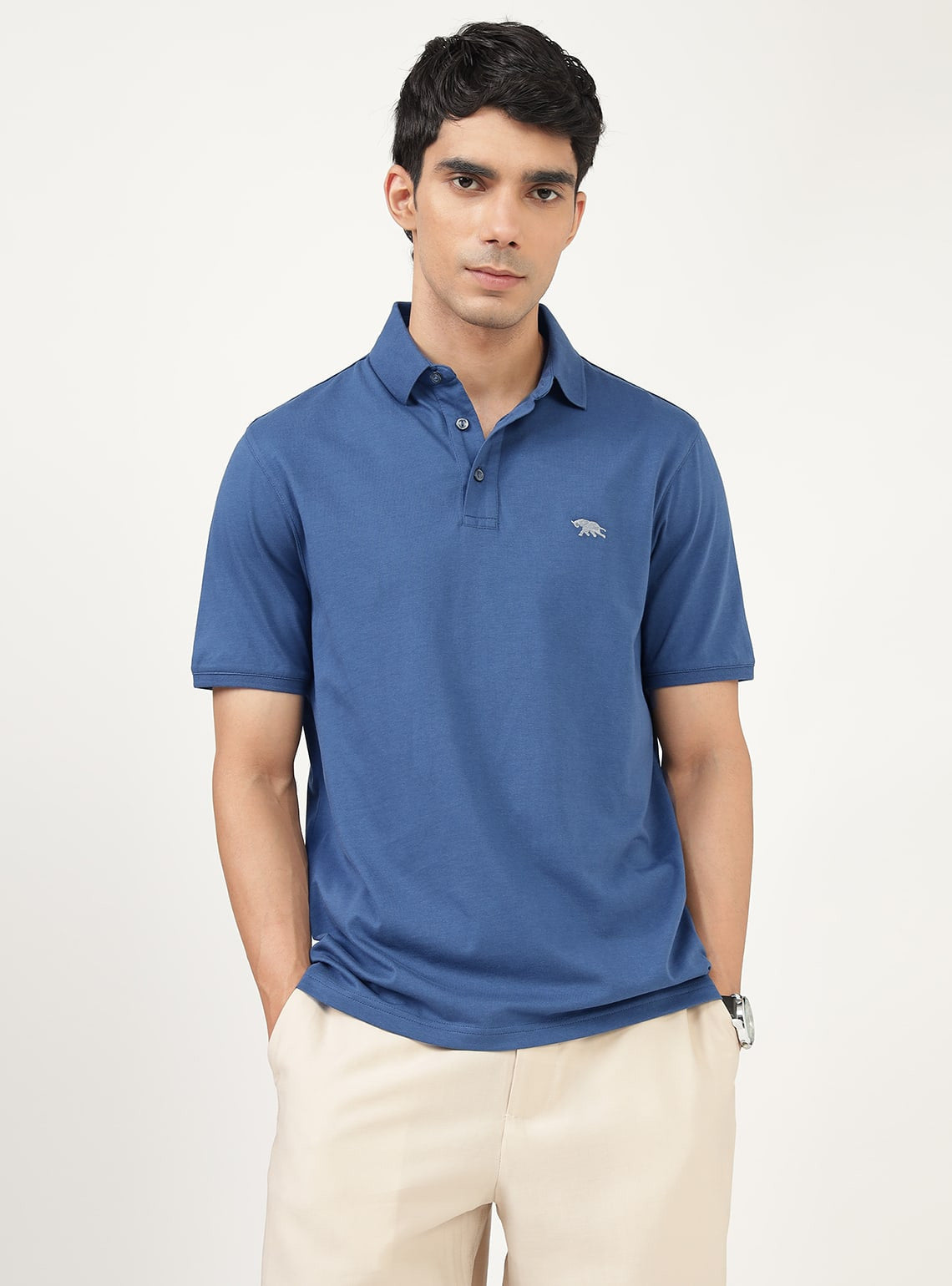 Buy East Bay Cotton Polo Blue Blue Solid Polo for Men Online Andamen