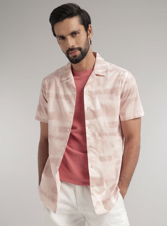 Coral Stroke Print Shirt