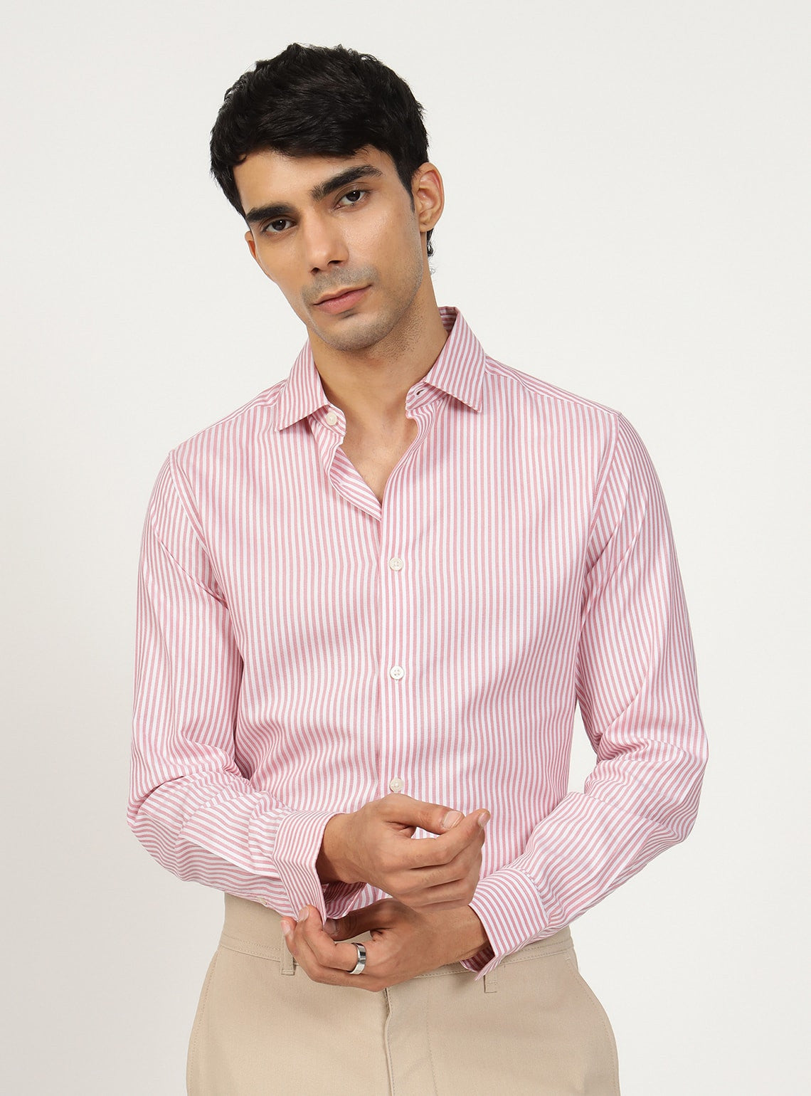 Blossom Stripe Cotton Tencel Shirt