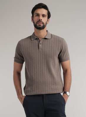 Sandstone Cotton Melange Polo