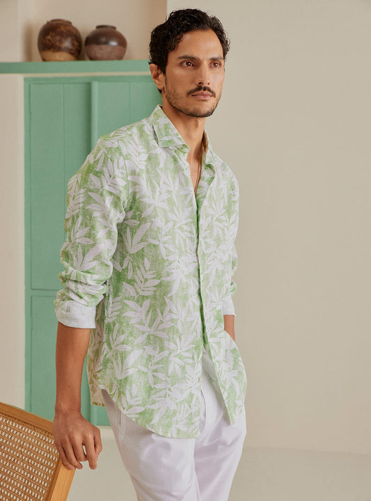 Palm Tropical Linen Shirt