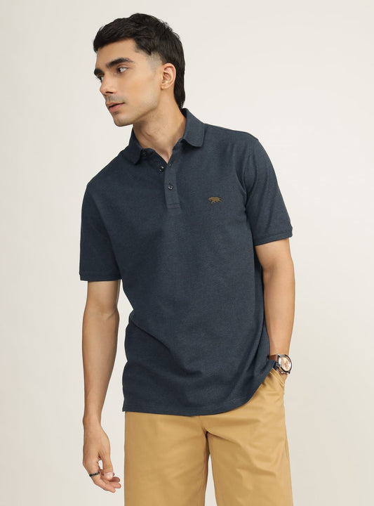 Space Blue Melange Polo