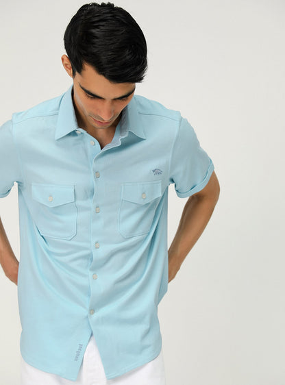 Ice Blue Shirt-Half