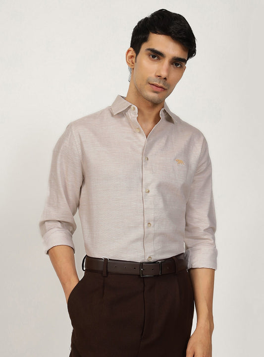 Beige Cotton Linen Shirt