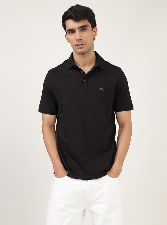 Oxen Black Cotton Polo