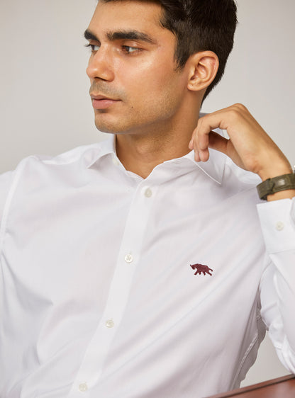 Alp White Shirt - Maroon Mark