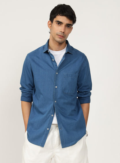 Horizon Indigo Cotton Shirt