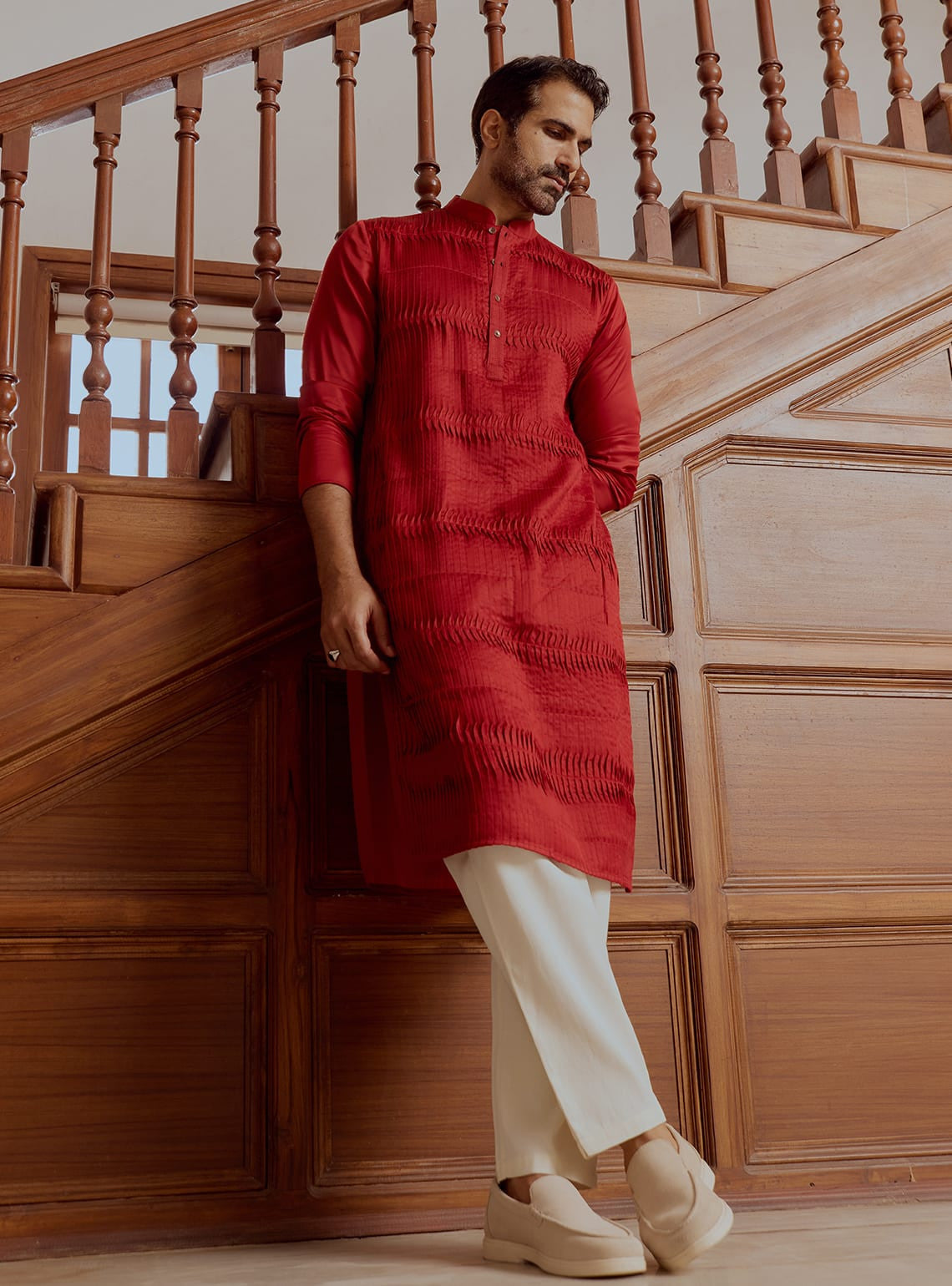 Gulaab Viscose-Cupro Kurta