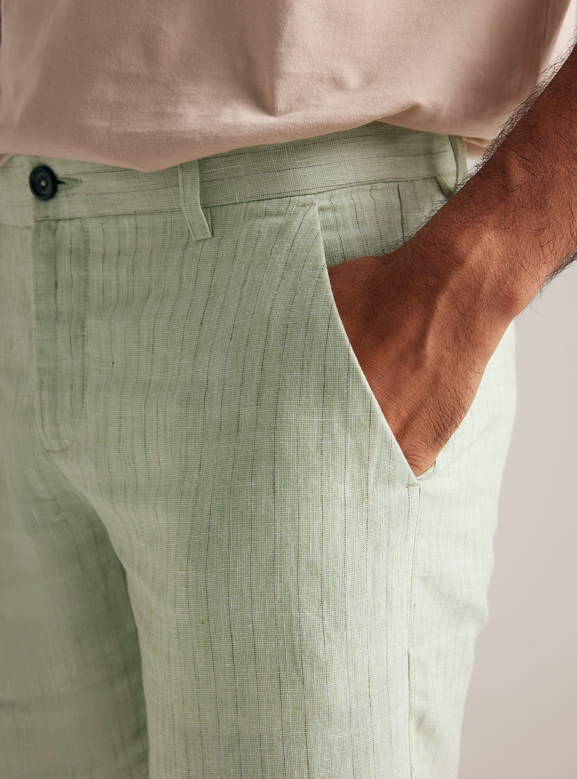 Celadon Stripe Linen Pants