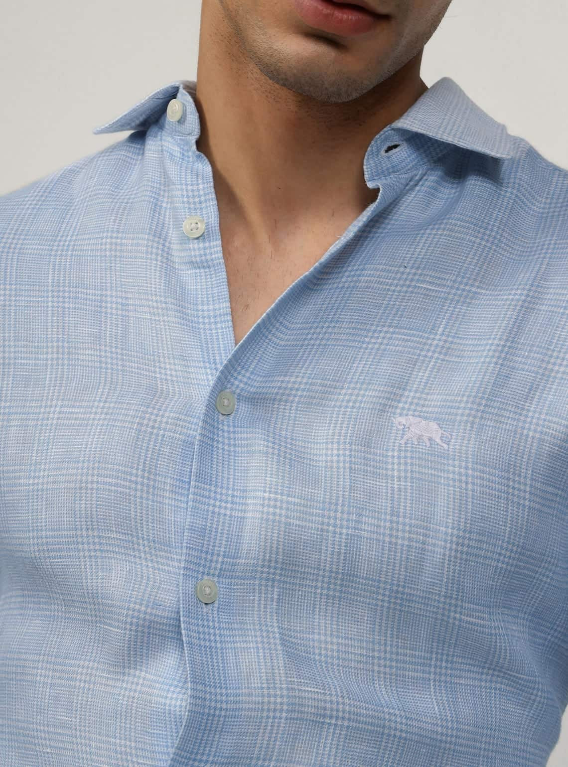 Casper Blue Linen Shirt