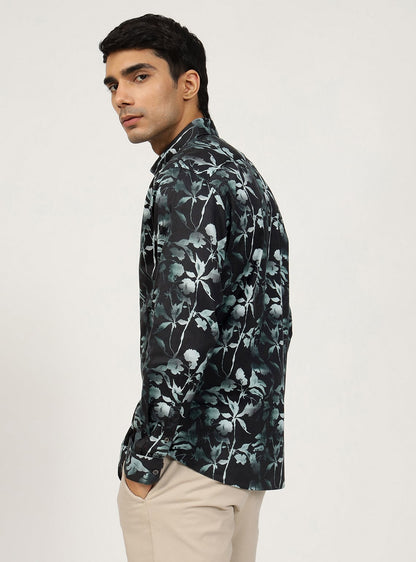 Midnight Flora Cotton Shirt