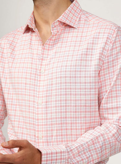 Coral Check Triblend Shirt