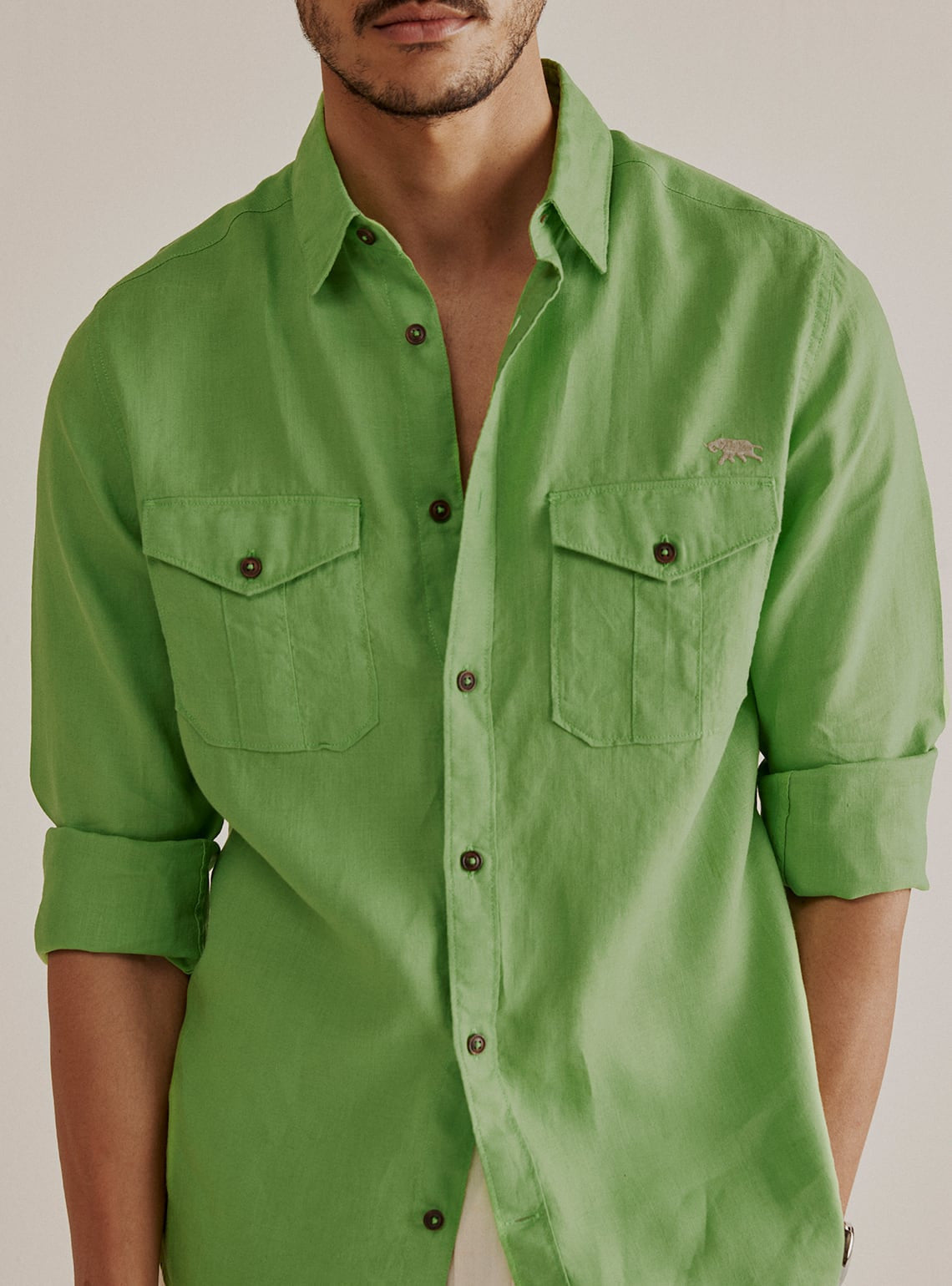 Mantis Green Linen