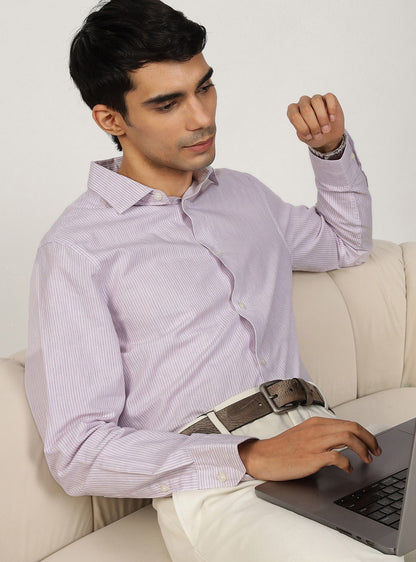 Lavendar Stripe Triblend Shirt