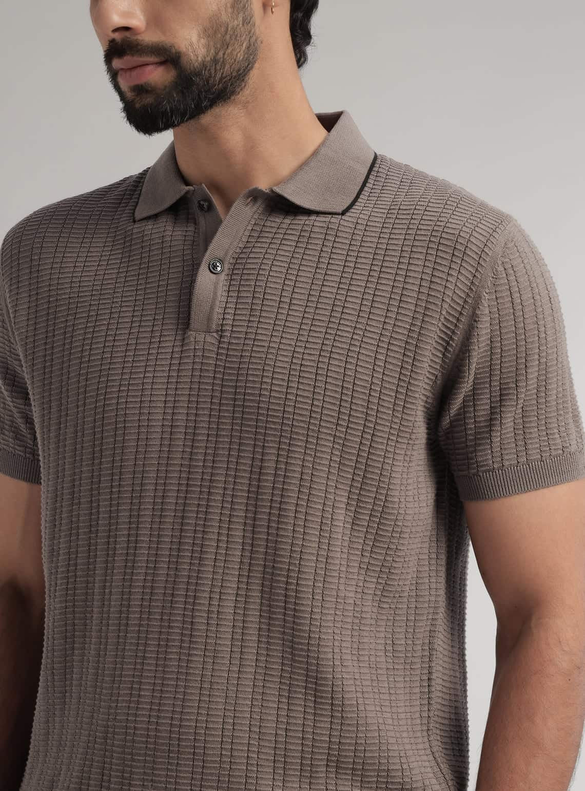 Sandstone Cotton Melange Polo