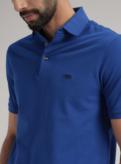 Blue Pique Polo