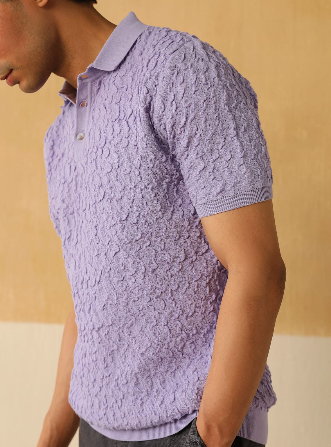 Textured Lavender Polo