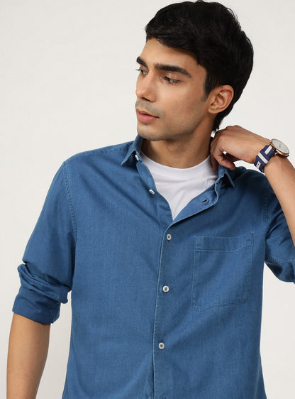 Horizon Indigo Cotton Shirt