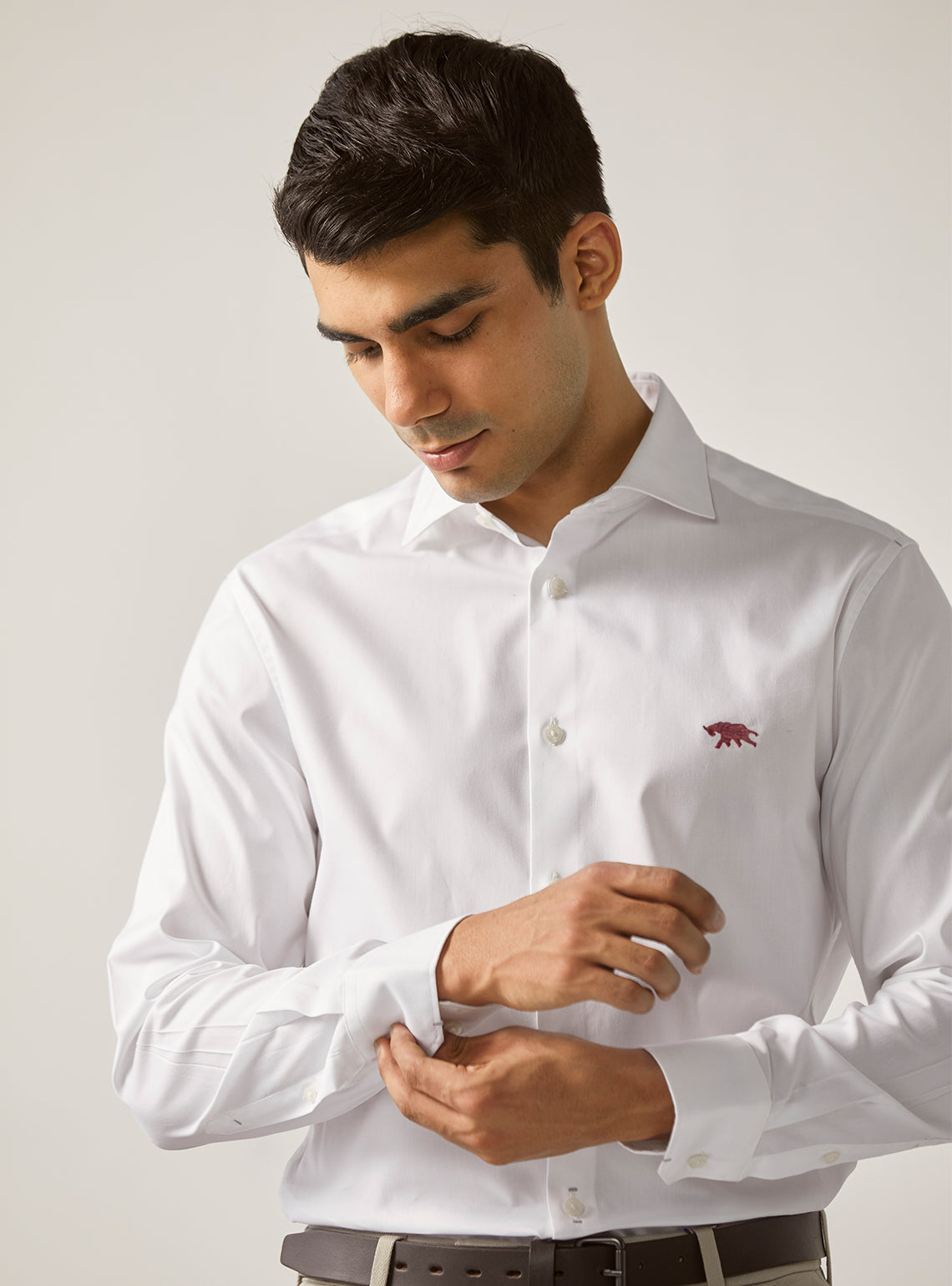 Alp White Shirt - Maroon Mark