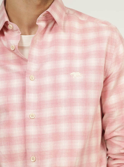 Coral Cotton Check Shirt