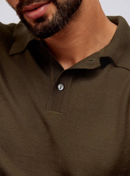 Olive Merino Viscose Polo