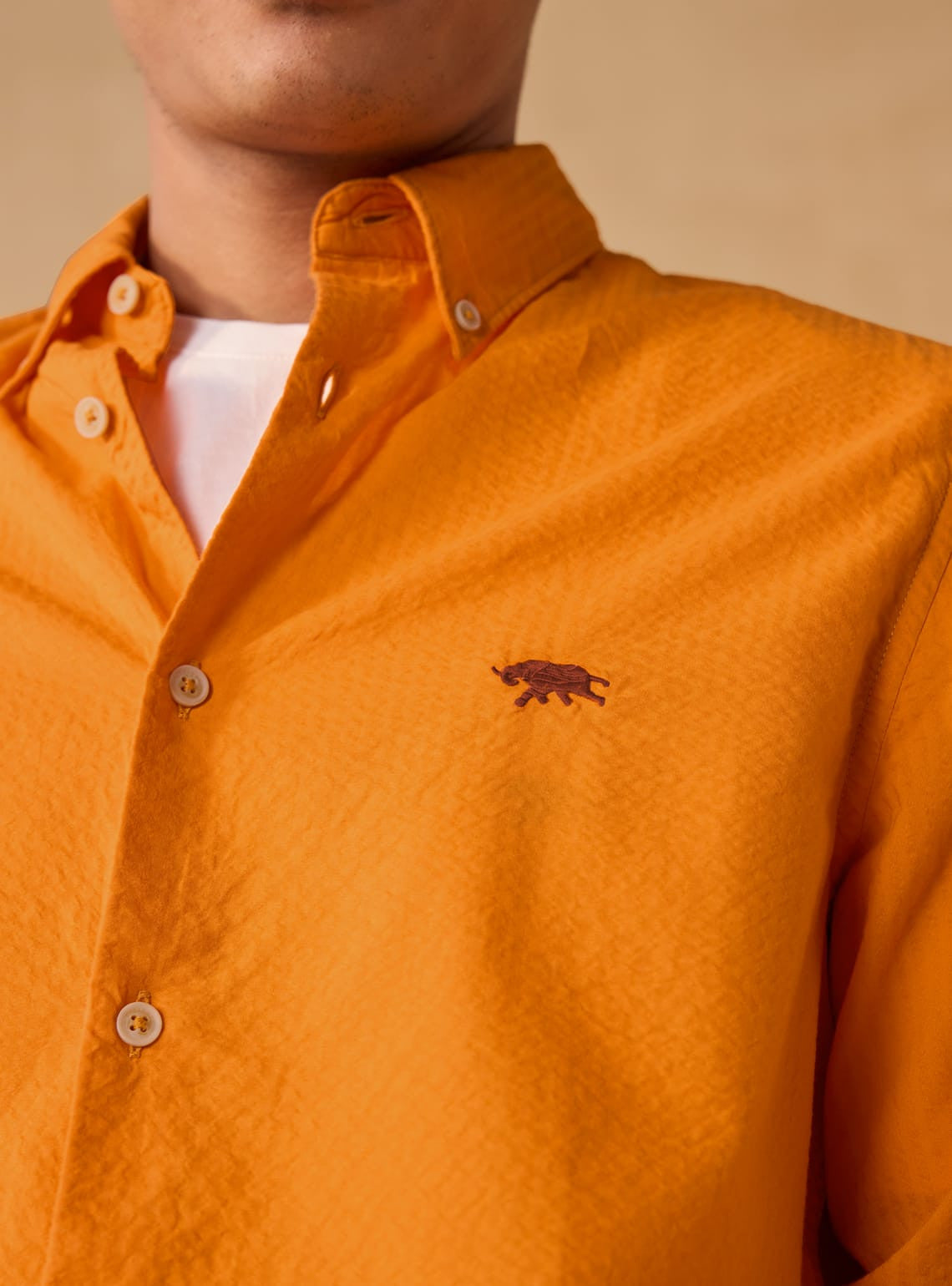 Marigold Seersucker Shirt