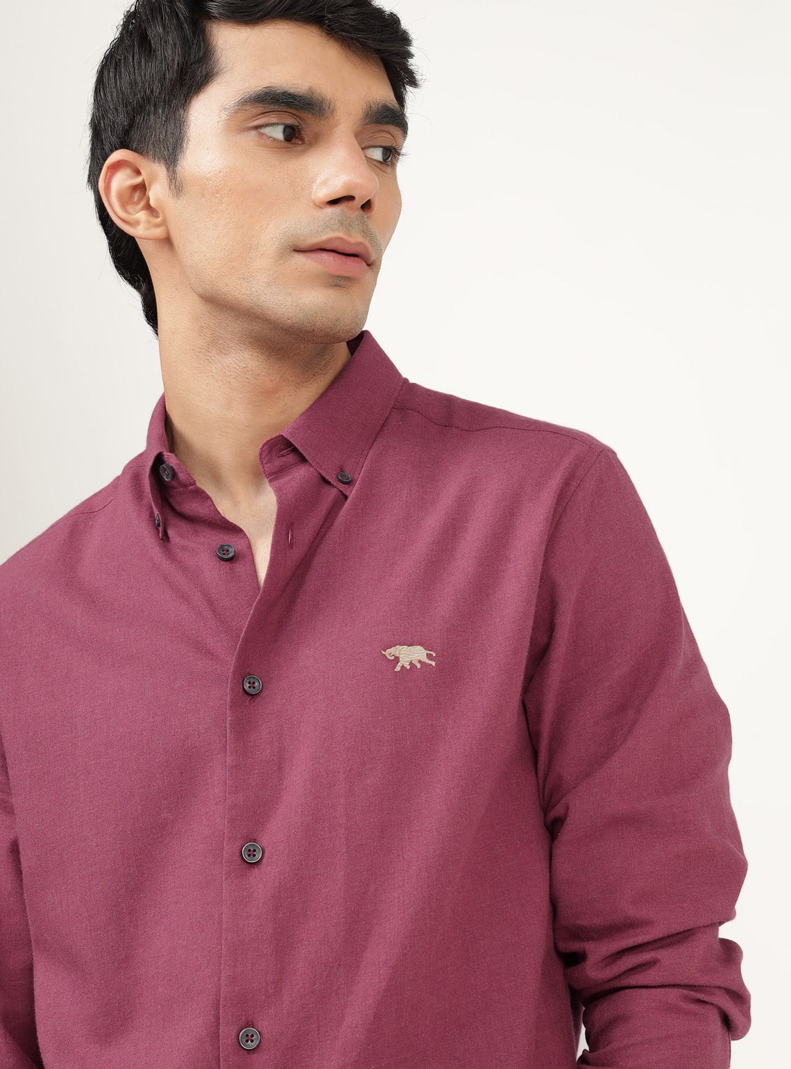 Coral Cotton Melange Shirt