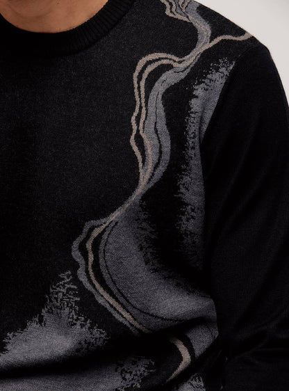 Onyx Black Merino Pullover