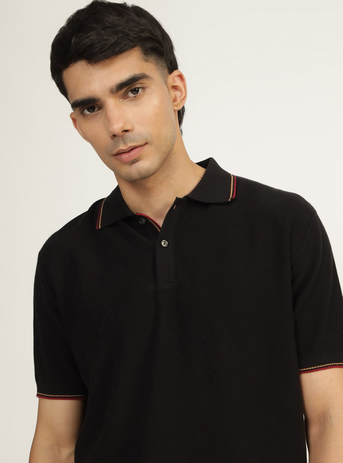 Ruby Black Cotton Polo