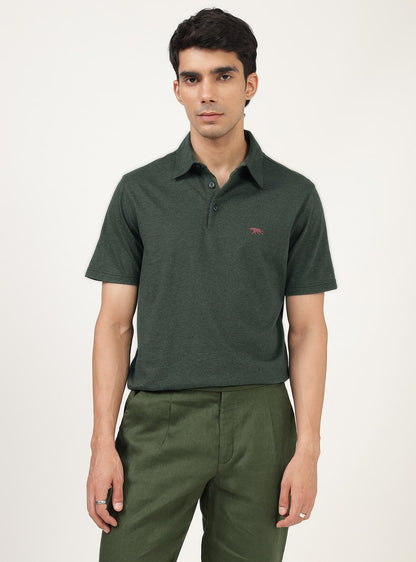 Kelp Cotton Melange Polo