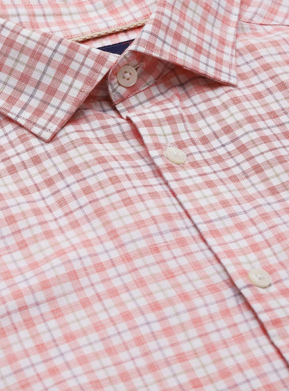 Coral Check Triblend Shirt