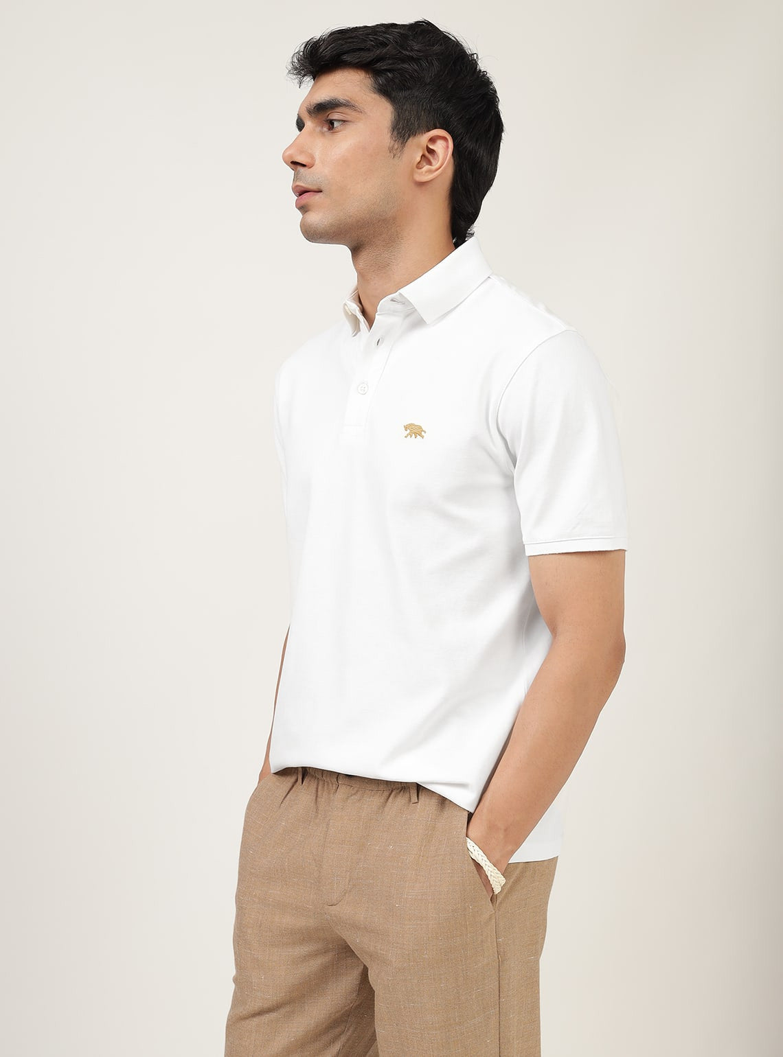 Alto White Pique Polo