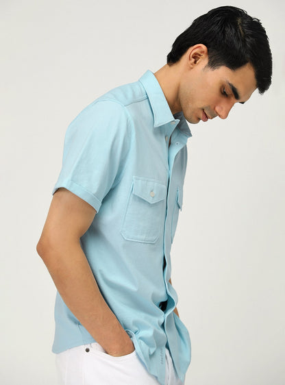 Ice Blue Shirt-Half